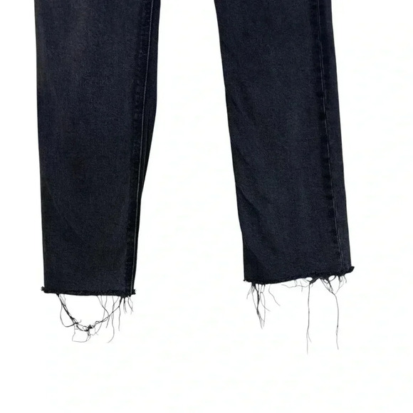 Denim Forum The Arlo High Rise Straight Black  Denim Button Fly Jeans Size 26 - Picture 3 of 9